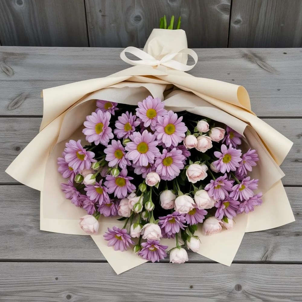 Букет цветов из: Розы и Хризантемы в Игарке