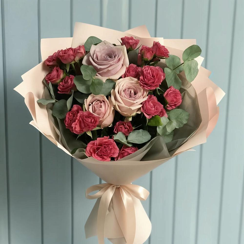 Букет цветов из: Гвоздики и Розы в Игарке