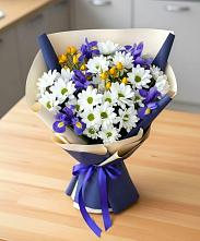 Букет цветов из:  Розы, Ирисы и Хризантемы в Игарке