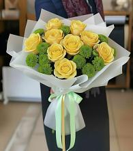Букет цветов из:  Хризантемы и Розы в Игарке
