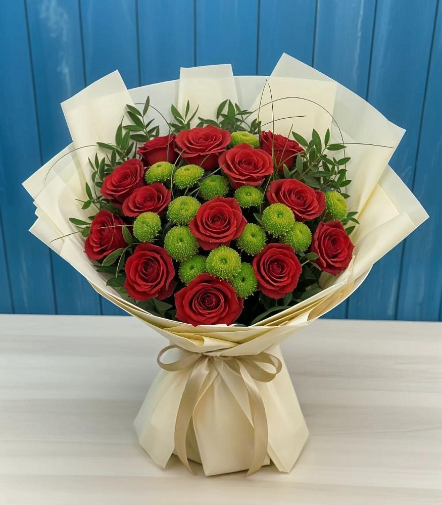 Букет цветов из: Розы и Хризантемы в Игарке